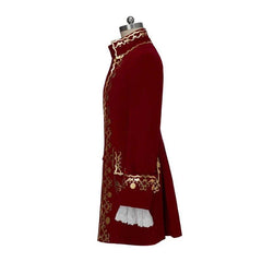 Tudor King Prince Rococo Costume - Red Velvet Colonial Noble Regent Uniform | Coscomos Custom Series - Coscosmos