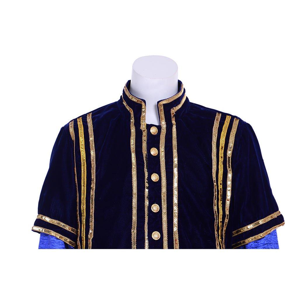 Tudor Period King Cosplay Blue Outfit - Medieval Men’s Renaissance Costume - Coscosmos