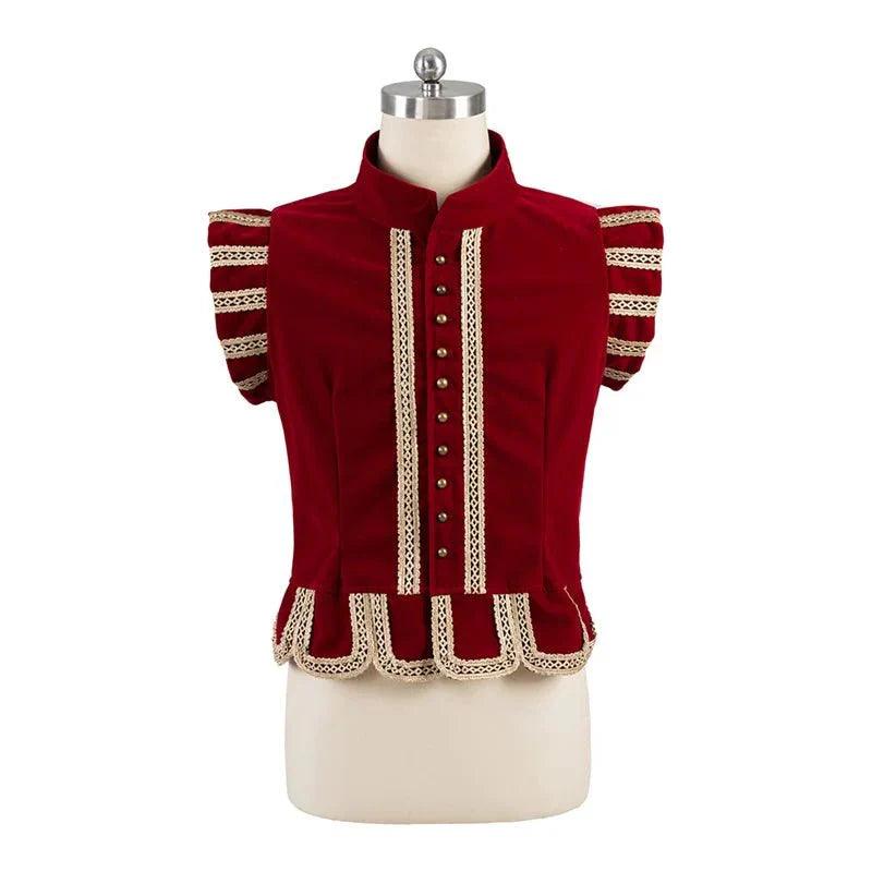 Tudor Prince Red Vest Costume - Medieval Renaissance Royal Nobleman Outfit for Men | Coscomos Cosplay Series - Coscosmos