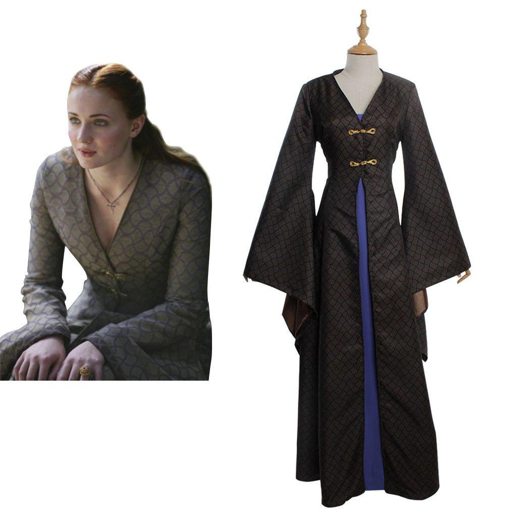 TV Sansa Cosplay Costume Women Medieval Vintage Dress Halloween Party Outfits - Coscosmos