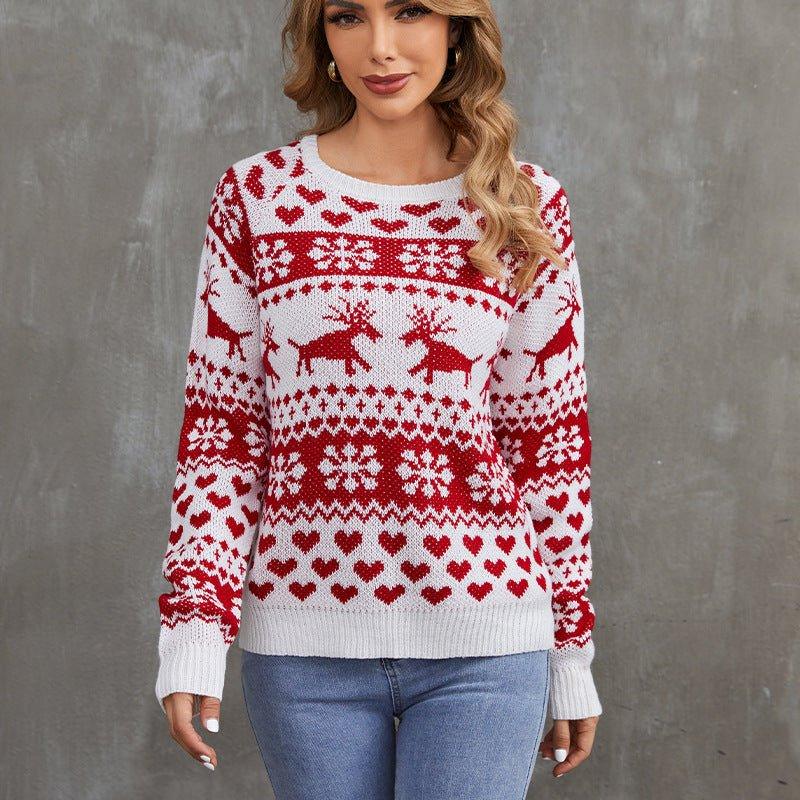 Ugly Christmas Sweater for Women – Funny Reindeer Open - Front Knitted Cardigan Coat for Holiday Parties - Coscosmos