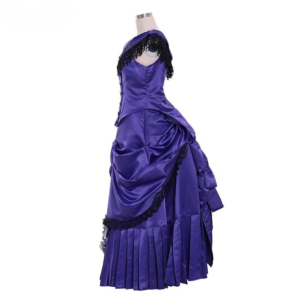 Victorian Bustle Gown | Queen’s Gown Victorian Gothic Georgian Dress for Masquerade & Reenactment - Coscosmos