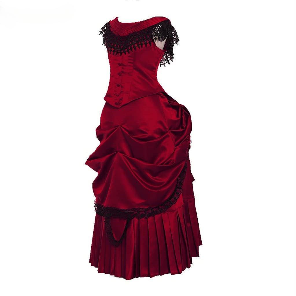 Victorian Bustle Gown | Queen’s Gown Victorian Gothic Georgian Dress for Masquerade & Reenactment - Coscosmos