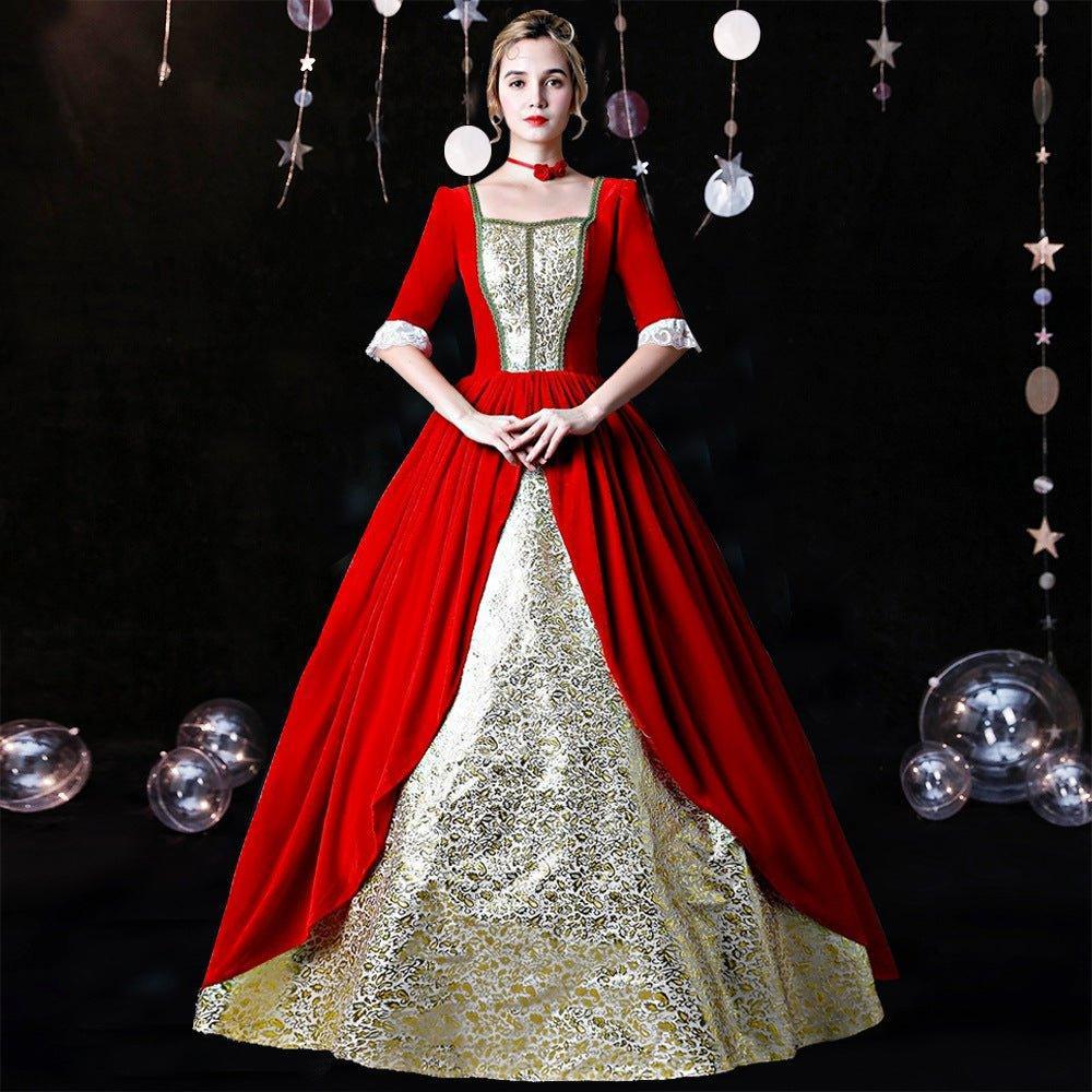 Victorian Christmas Gala Gown: French - Inspired Court Dress for Holiday Events - Coscosmos