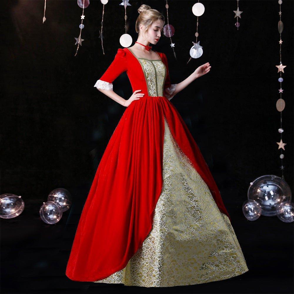 Victorian Christmas Gala Gown: French - Inspired Court Dress for Holiday Events - Coscosmos