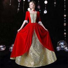 Victorian Christmas Gala Gown: French - Inspired Court Dress for Holiday Events - Coscosmos