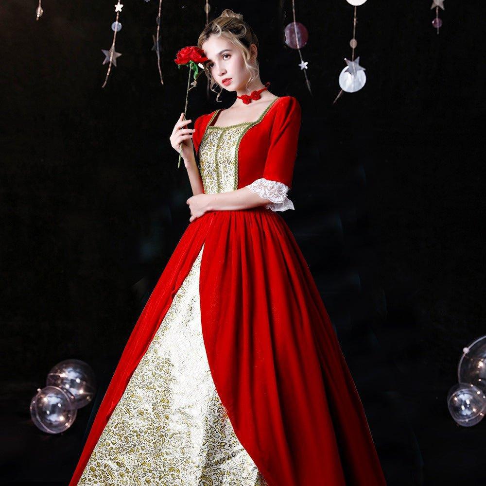 Victorian Christmas Gala Gown: French - Inspired Court Dress for Holiday Events - Coscosmos