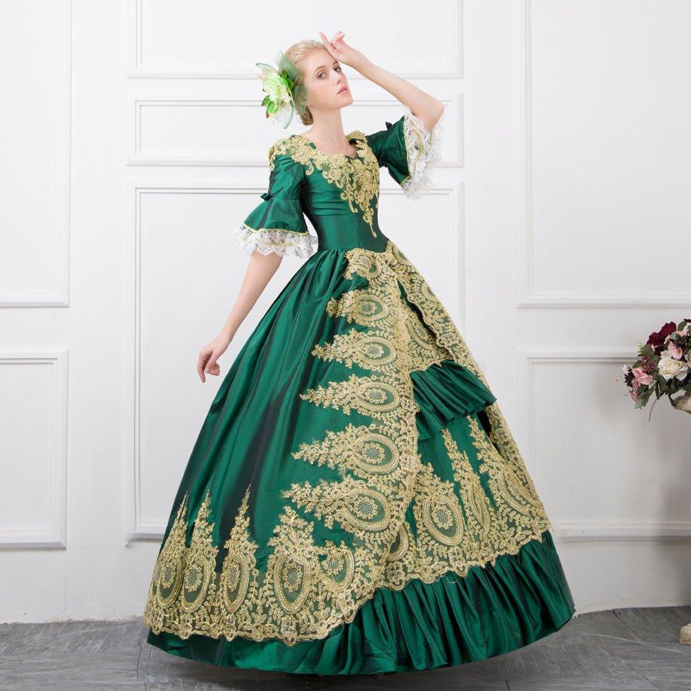 Victorian Elegance Gown: French - Inspired European Court Dress for Performances - Coscosmos