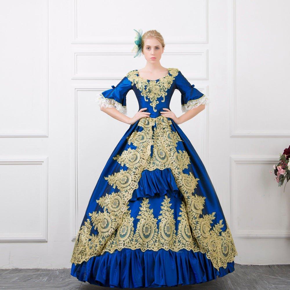 Victorian Elegance Gown: French - Inspired European Court Dress for Performances - Coscosmos