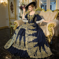 Victorian Elegance Gown: French - Inspired European Court Dress for Performances - Coscosmos