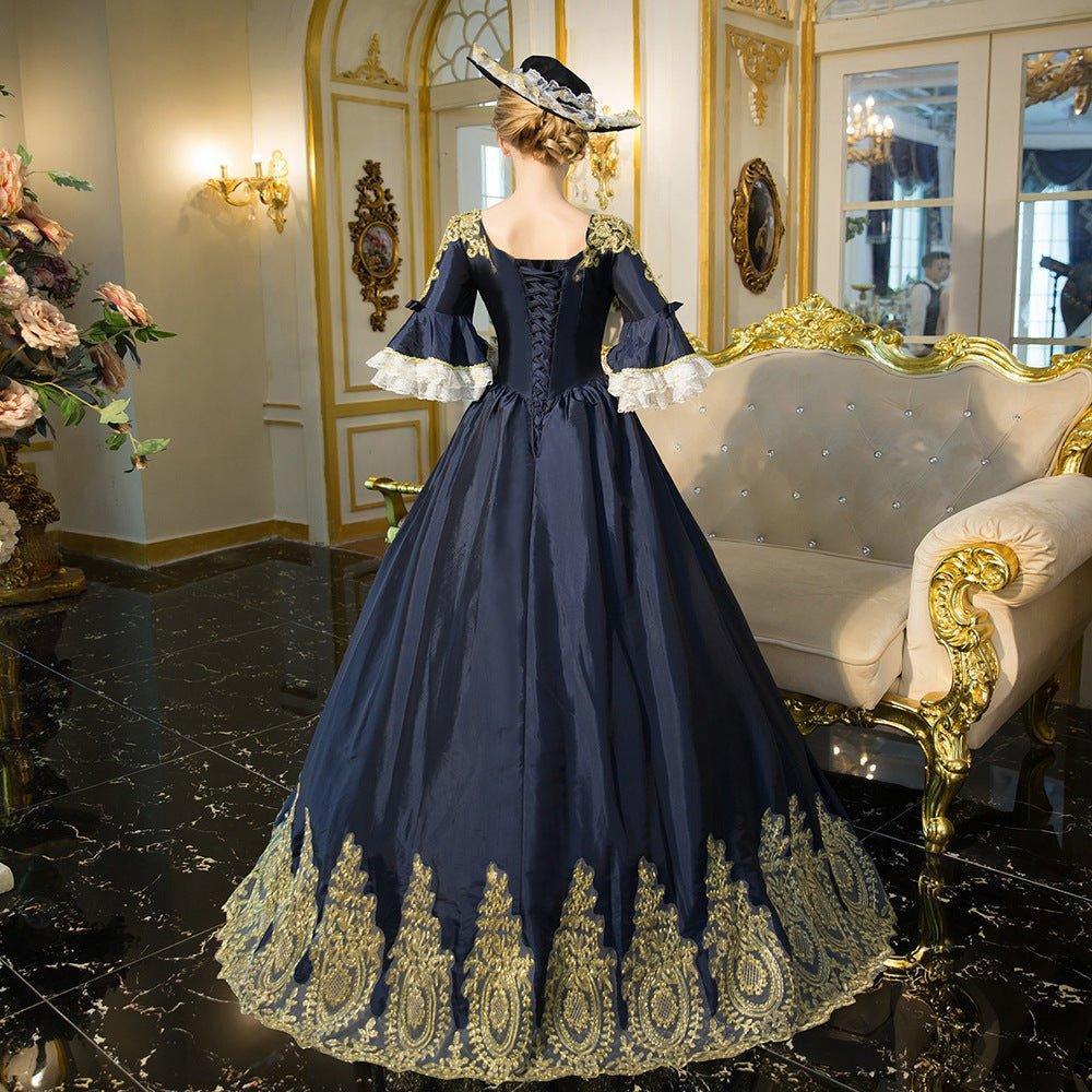 Victorian Elegance Gown: French - Inspired European Court Dress for Performances - Coscosmos