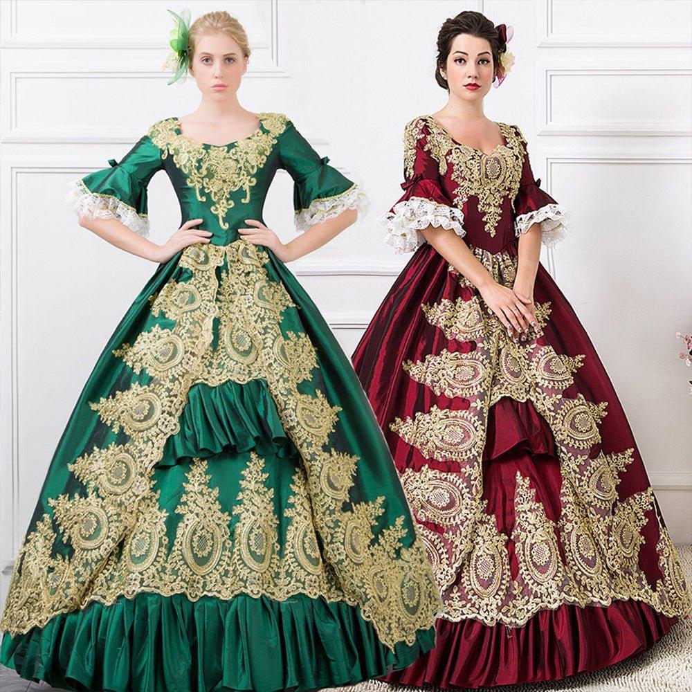 Victorian Elegance Gown: French - Inspired European Court Dress for Performances - Coscosmos