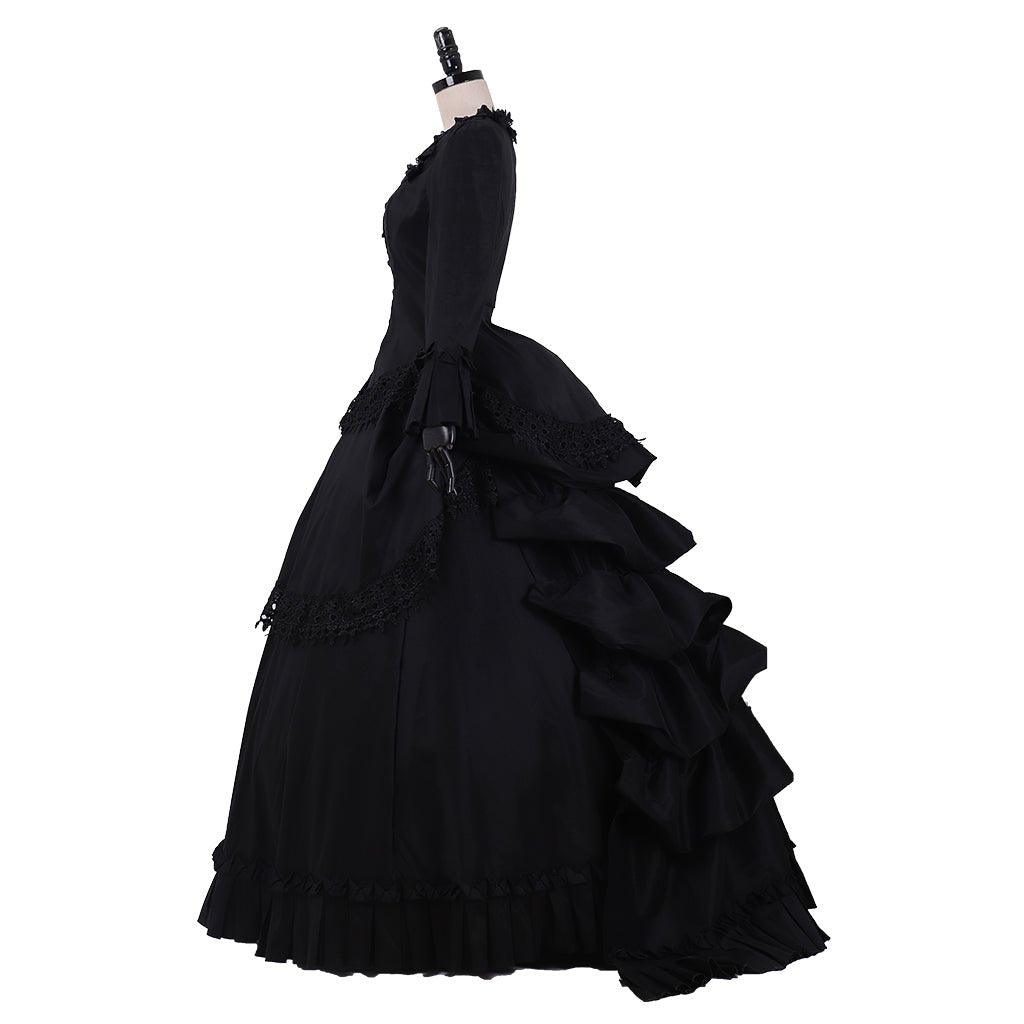 Victorian Gothic Bustle Dress | Vintage Steampunk Ball Gown Costume for Cosplay - Coscosmos