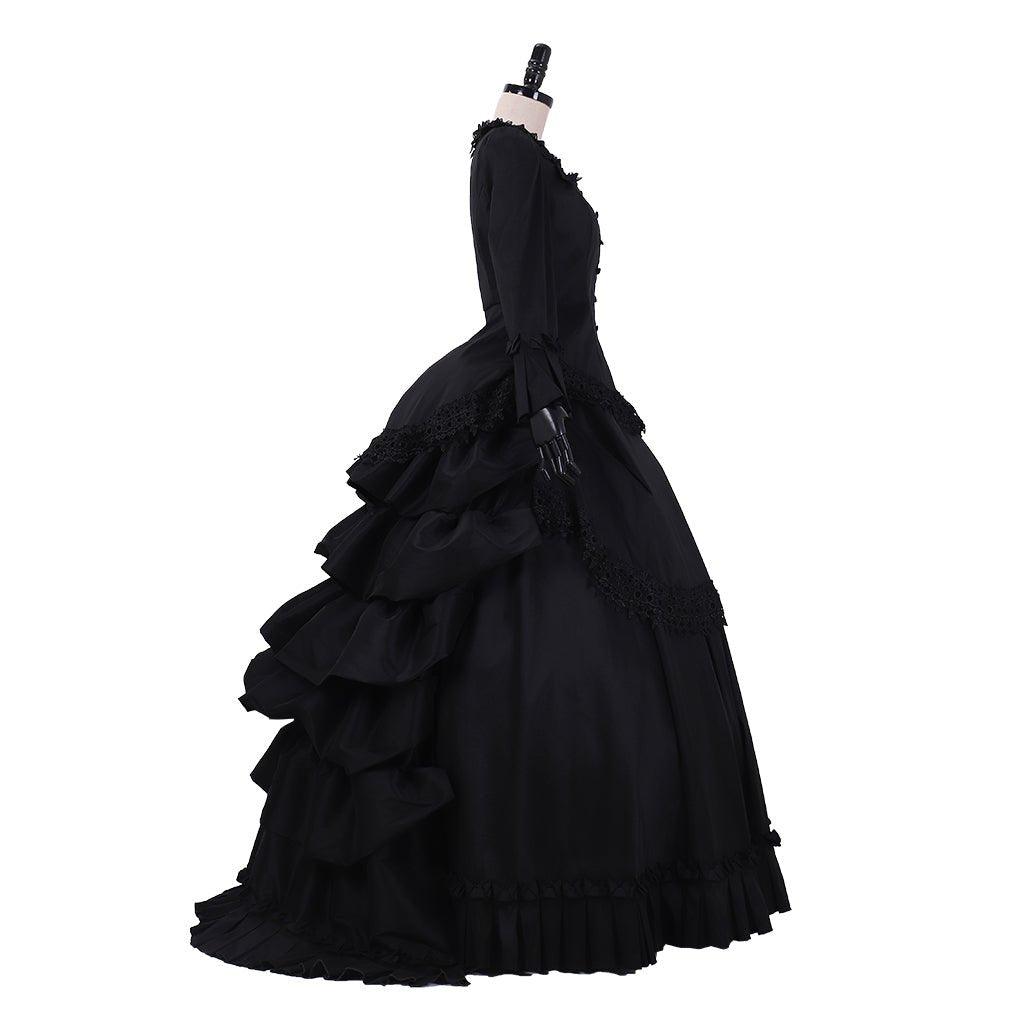 Victorian Gothic Bustle Dress | Vintage Steampunk Ball Gown Costume for Cosplay - Coscosmos