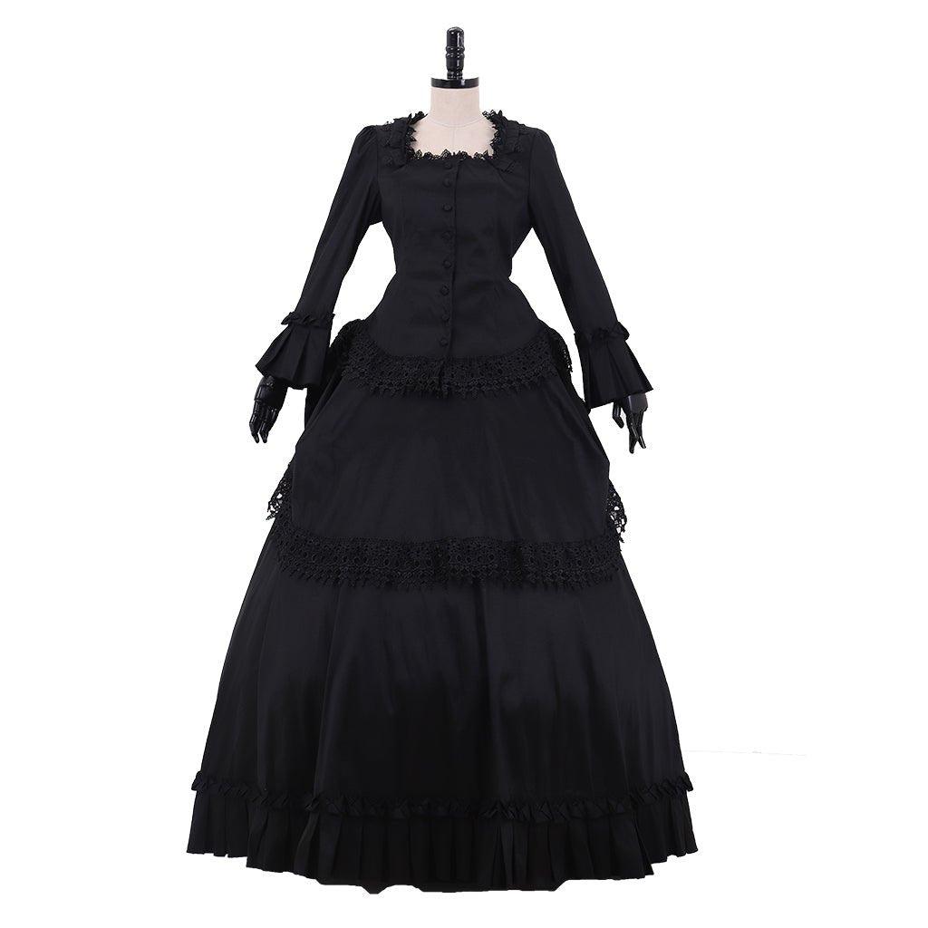 Victorian Gothic Bustle Dress | Vintage Steampunk Ball Gown Costume for Cosplay - Coscosmos