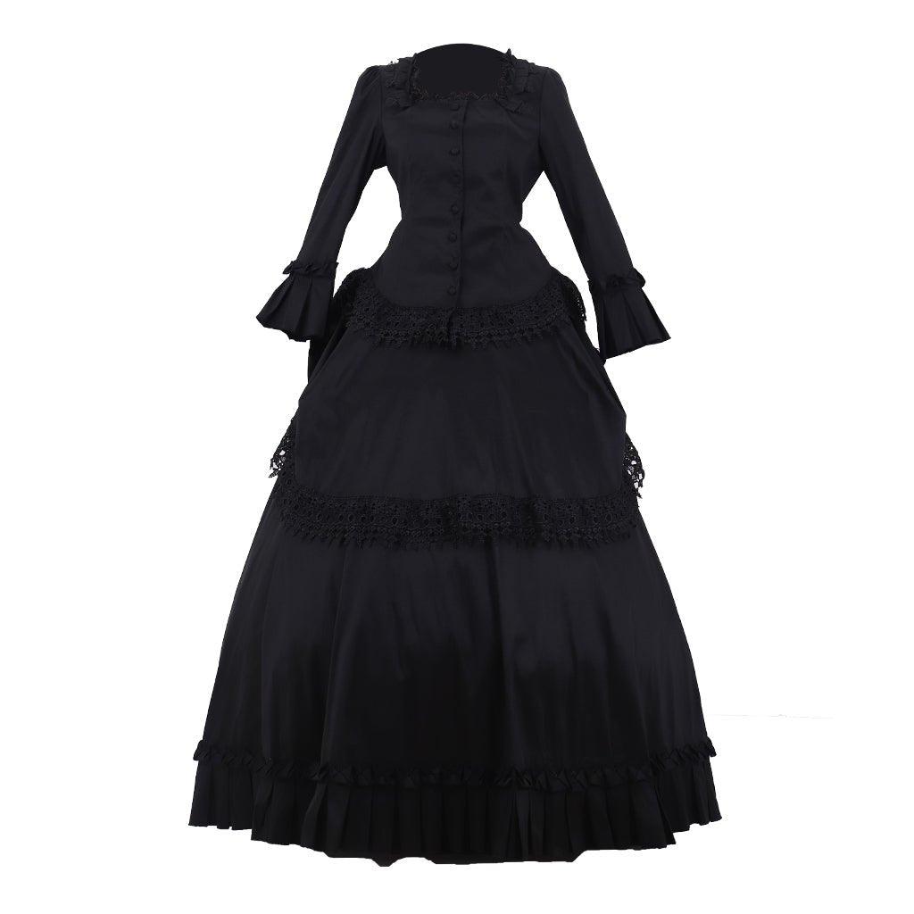 Victorian Gothic Bustle Dress | Vintage Steampunk Ball Gown Costume for Cosplay - Coscosmos