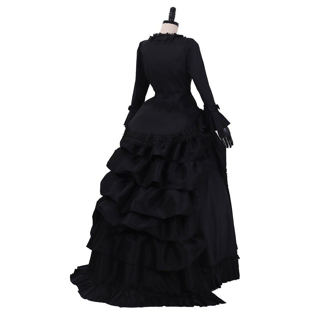 Victorian Gothic Bustle Dress | Vintage Steampunk Ball Gown Costume for Cosplay - Coscosmos