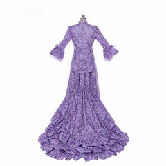 Victorian Gothic Purple Bustle Gown | Civil War Southern Belle Ball Gown Dress for Christmas - Coscosmos