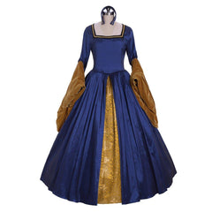 Victorian Queen Elizabeth Tudor Renaissance Dress | Anne Boleyn Style Blue Cosplay Costume for Women - Coscosmos