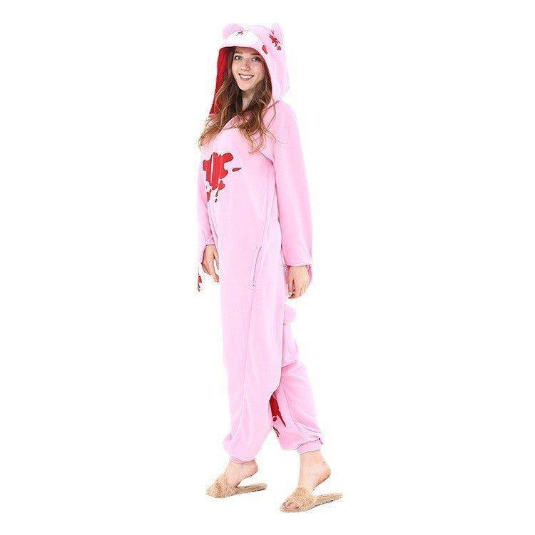 Violent Bear Couple Onesie Pajamas | Winter Thick Cartoon Animal Sleepwear for Women and Men | Coscomos - Coscosmos