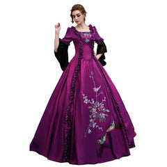 Violet Victorian Gala Dress: Enchanted Christmas Costume for Royal Events - Coscosmos