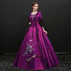 Violet Victorian Gala Dress: Enchanted Christmas Costume for Royal Events - Coscosmos