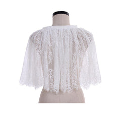 : white Lace Bolero Shrugs For Women Ladies Wedding Capes Wraps Bridal Bolero Short Cape Shawl and Wraps Evening Dress Wedding Cover Up - Coscosmos