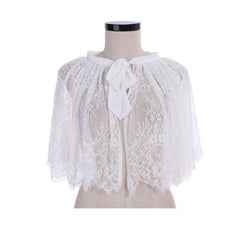 : white Lace Bolero Shrugs For Women Ladies Wedding Capes Wraps Bridal Bolero Short Cape Shawl and Wraps Evening Dress Wedding Cover Up - Coscosmos