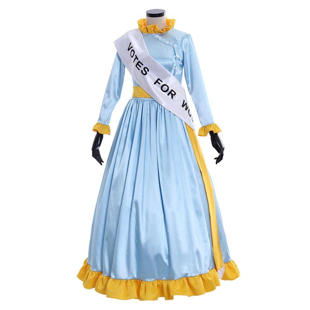 Winifred Mrs. Banks Blue Ball Gown Costume | Movie Cosplay Dress for Halloween, Carnival & Stage Performances - Coscosmos