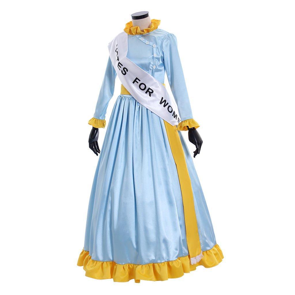 Winifred Mrs. Banks Blue Ball Gown Costume | Movie Cosplay Dress for Halloween, Carnival & Stage Performances - Coscosmos