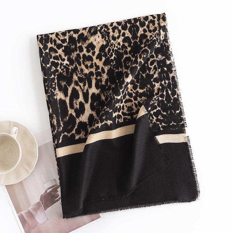 Winter Faux Cashmere Scarf with Daisy Print - Cozy Women's Wrap for Cold Weather | Perfect for Thanksgiving & Halloween - Coscosmos