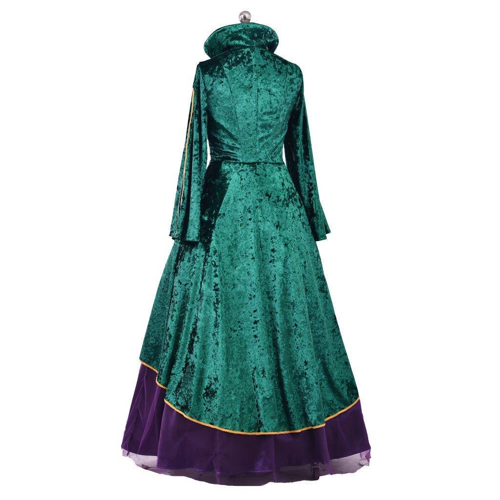 Witch Cosplay Costume Dress | Medieval Green Renaissance Robe Set for Women | Movie & TV - Inspired Halloween Costume - Coscosmos