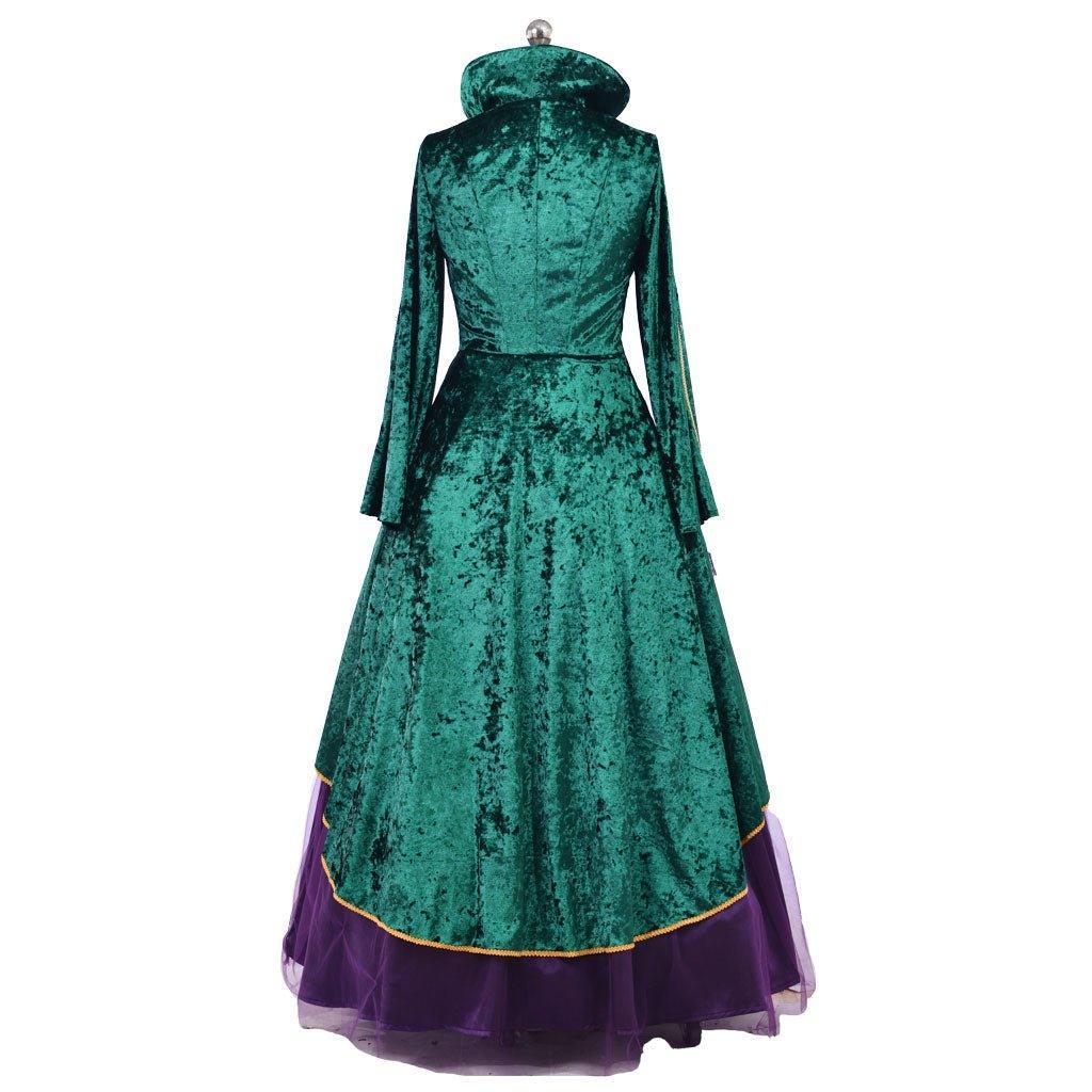 Witch Cosplay Costume Dress | Medieval Green Renaissance Robe Set for Women | Movie & TV - Inspired Halloween Costume - Coscosmos