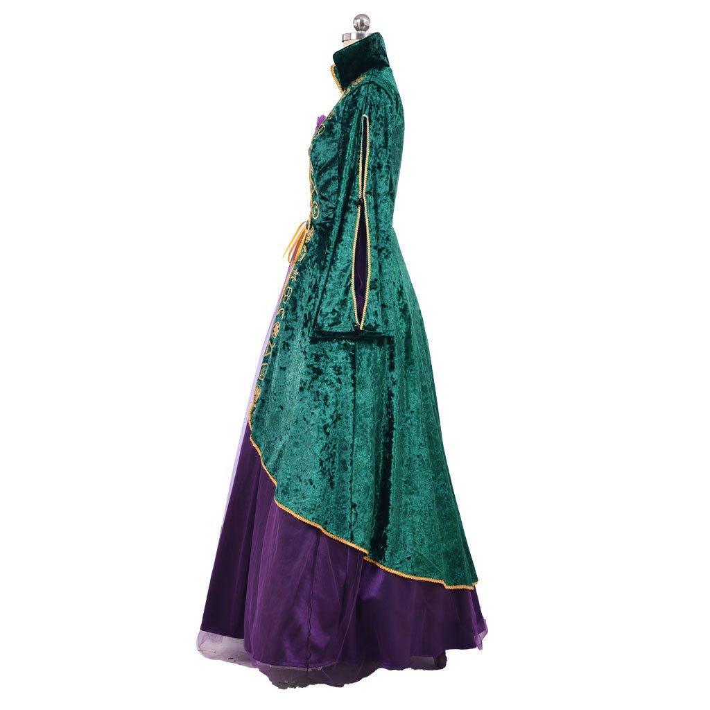 Witch Cosplay Costume Dress | Medieval Green Renaissance Robe Set for Women | Movie & TV - Inspired Halloween Costume - Coscosmos