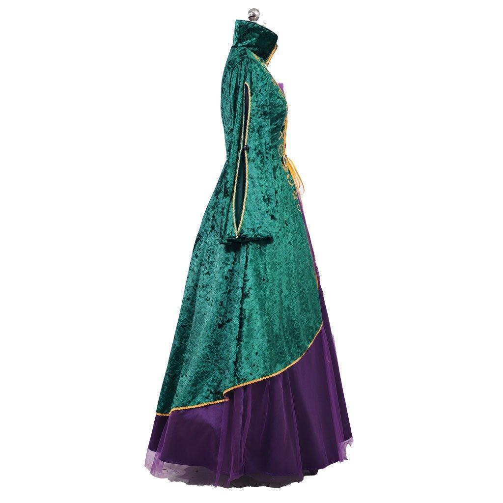 Witch Cosplay Costume Dress | Medieval Green Renaissance Robe Set for Women | Movie & TV - Inspired Halloween Costume - Coscosmos