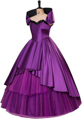 Women's Bearded Lady Circus Costume Musical Tutu Dress Purple Theatrical Cosplay Costume - Coscosmos