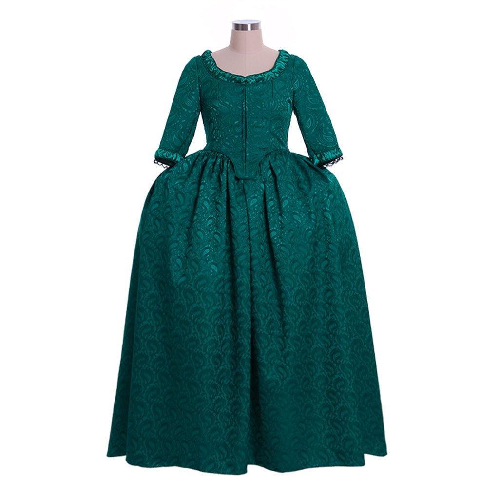 Women's Claire Fraser's Green Ball Gown Costume from Outlander | Vintage Rococo Dress for Cosplay, Halloween, Partie - Coscosmos