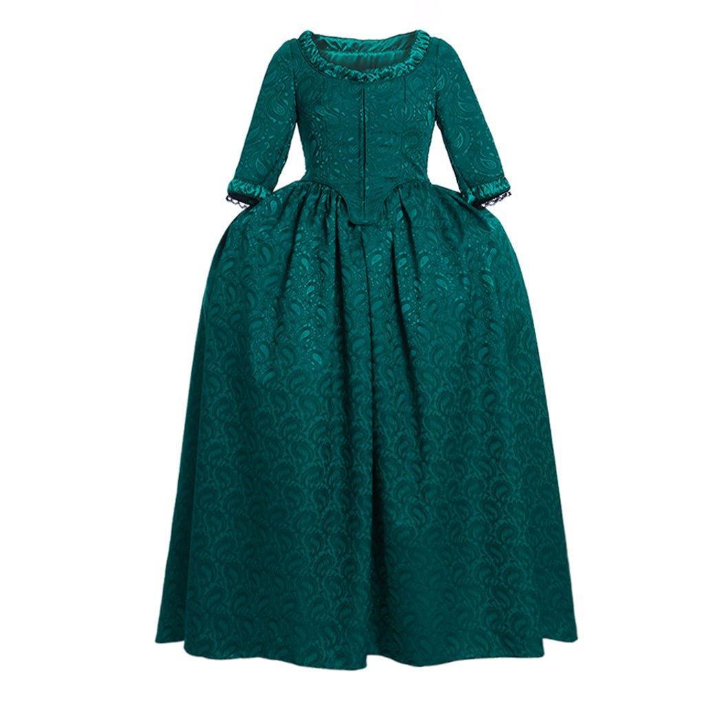 Women's Claire Fraser's Green Ball Gown Costume from Outlander | Vintage Rococo Dress for Cosplay, Halloween, Partie - Coscosmos