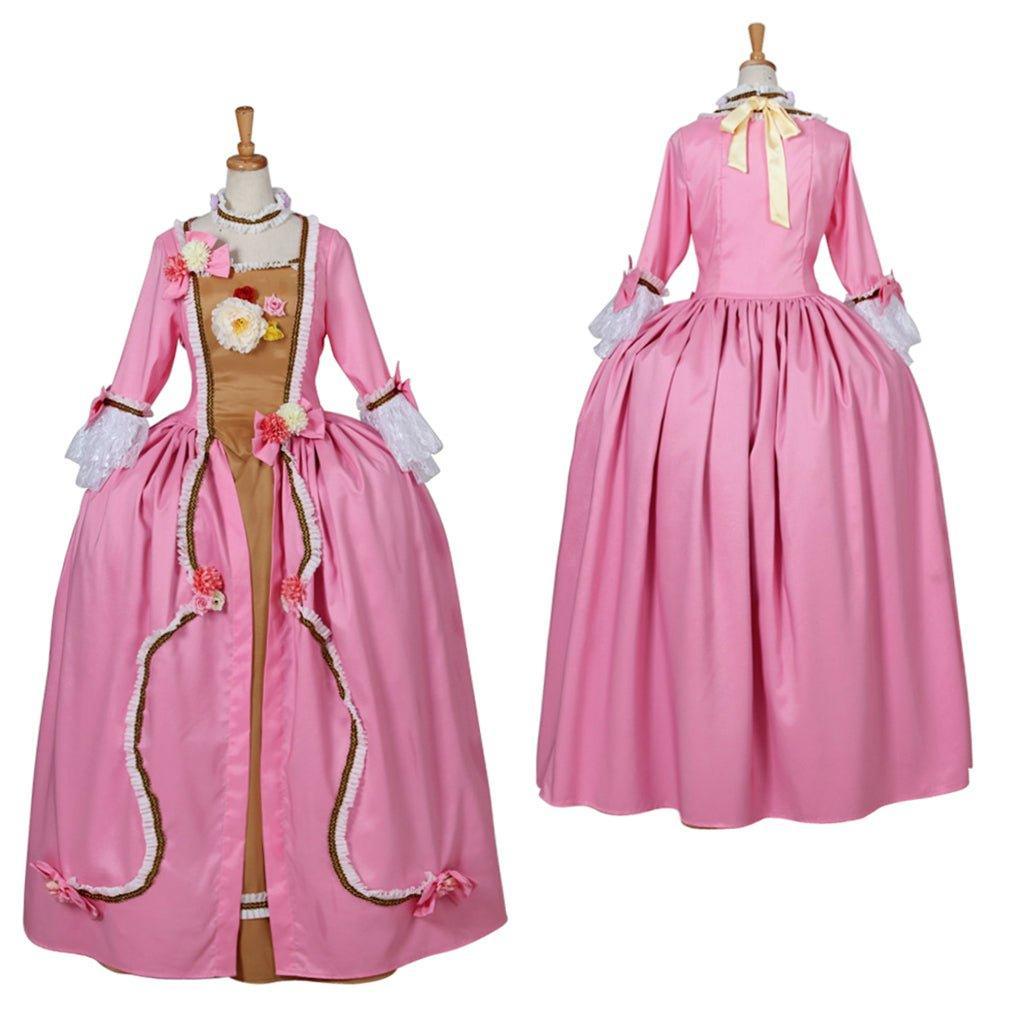 Women's Gothic Evening Rococo Ball Gown Pink Dress Costume | Victorian, Renaissance, Colonial, Princess Style - Coscosmos