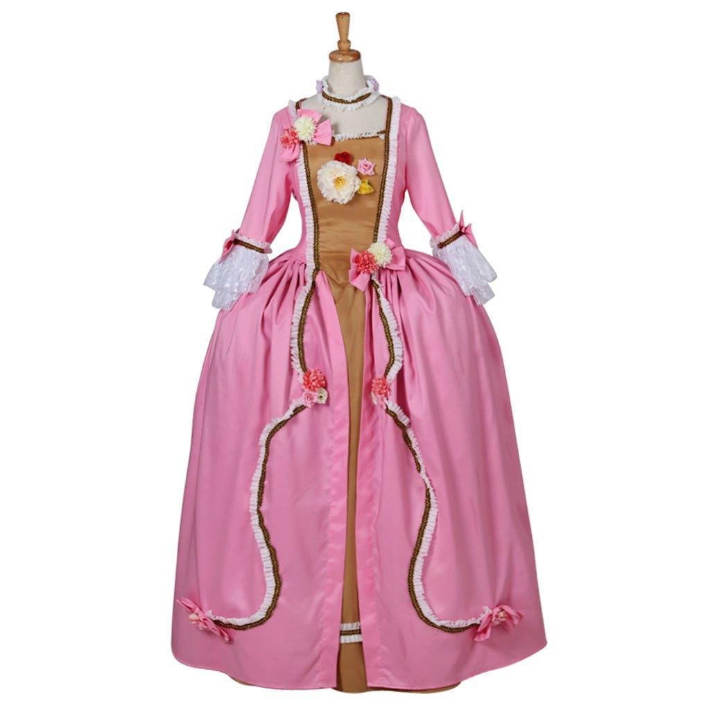 Women's Gothic Evening Rococo Ball Gown Pink Dress Costume | Victorian, Renaissance, Colonial, Princess Style - Coscosmos