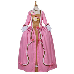 Women's Gothic Evening Rococo Ball Gown Pink Dress Costume | Victorian, Renaissance, Colonial, Princess Style - Coscosmos