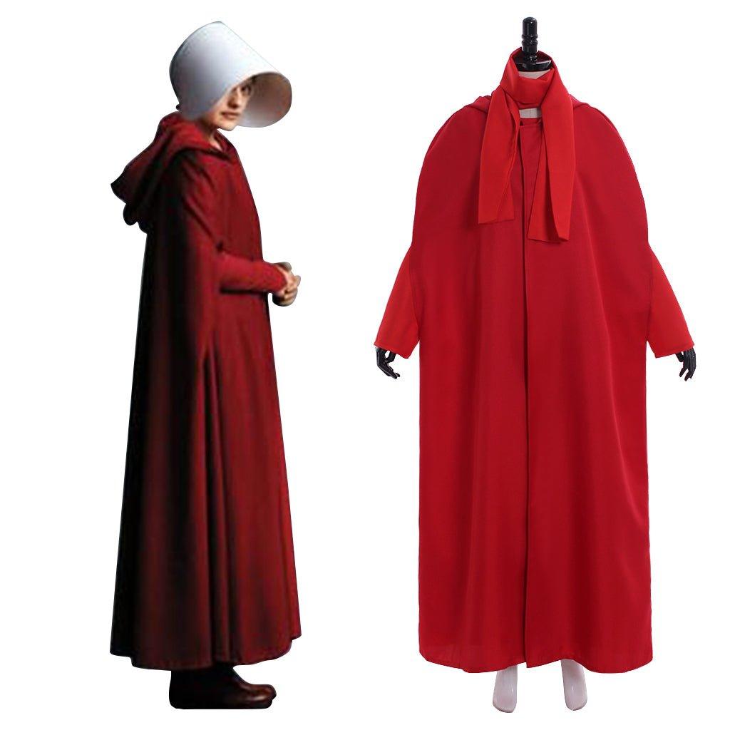 Women's Handmaid's Tale Costume - Red Hooded Cloak Robe for Halloween - Coscosmos