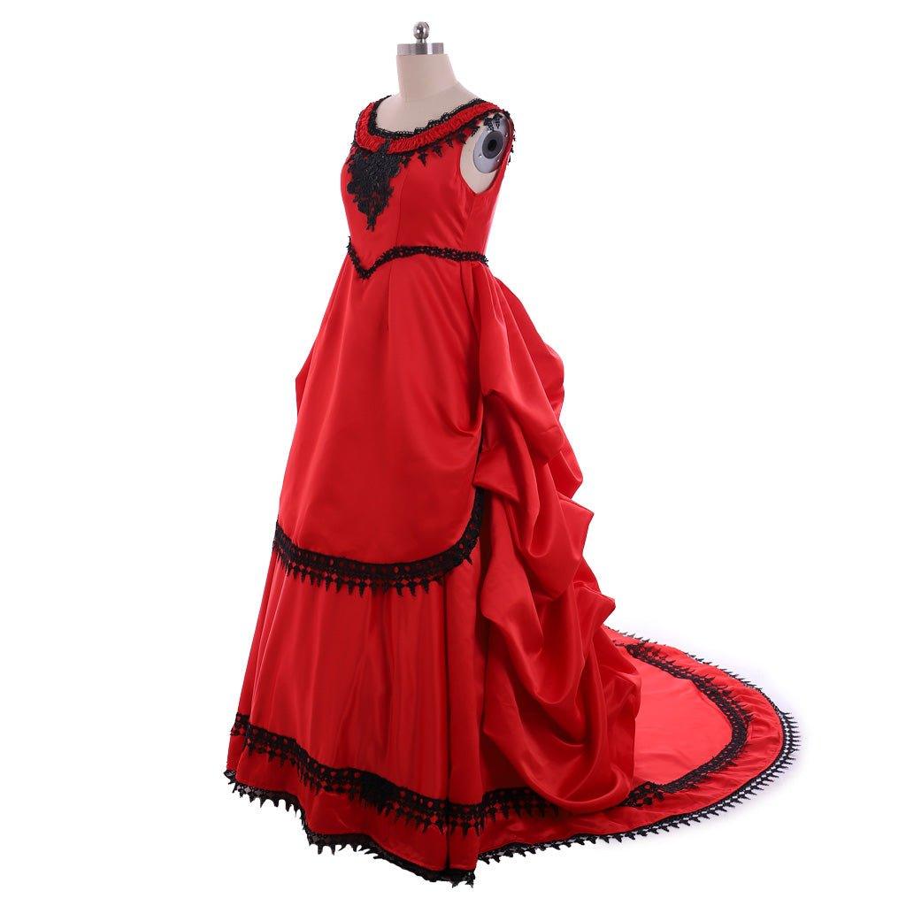 Women’s Historical Civil War Southern Belle Victorian Bustle Dress | Edwardian Gothic Vampire Costume - Coscosmos