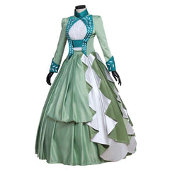 Women's Mina Harker green dress Cosplay Costume Lady's Victorian Bustle Gown Dress - Coscosmos