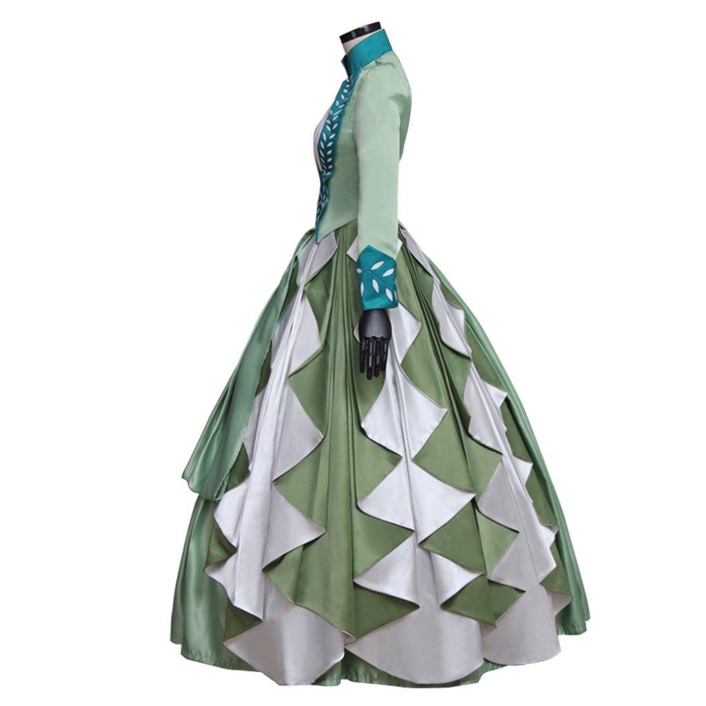 Women's Mina Harker green dress Cosplay Costume Lady's Victorian Bustle Gown Dress - Coscosmos