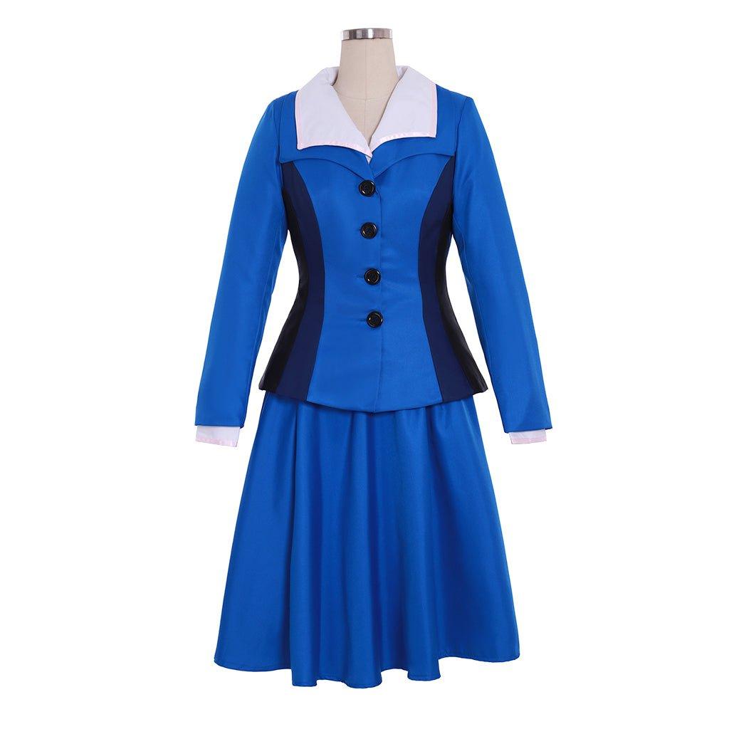 Women's Peggy Carter Cosplay Costume - 3pcs Blue Skirt Uniform | Movie and TV Series Cosplay Outfit | Coscomos - Coscosmos