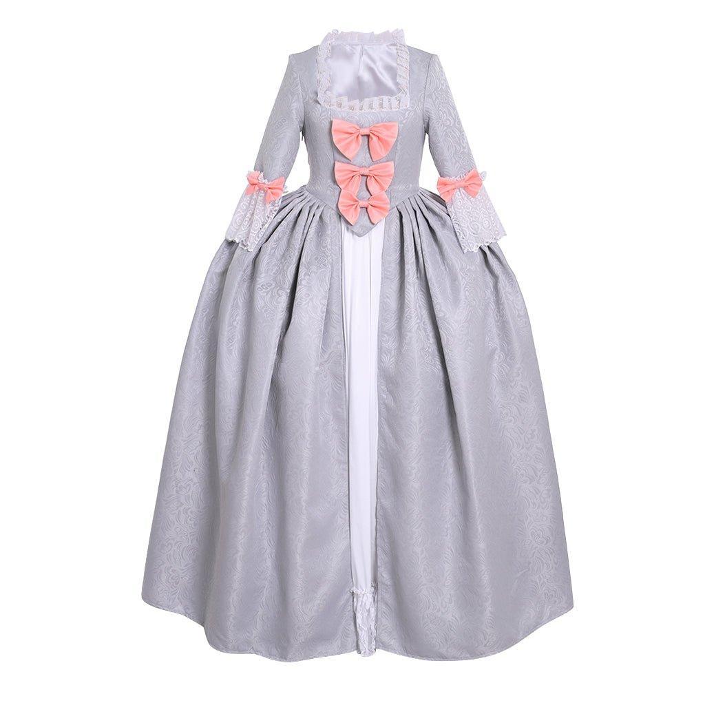 Women's Queen Marie Antoinette Rococo Ball Gown | Victorian Costume in Grey | Colonial Period Princess Dress - Coscosmos