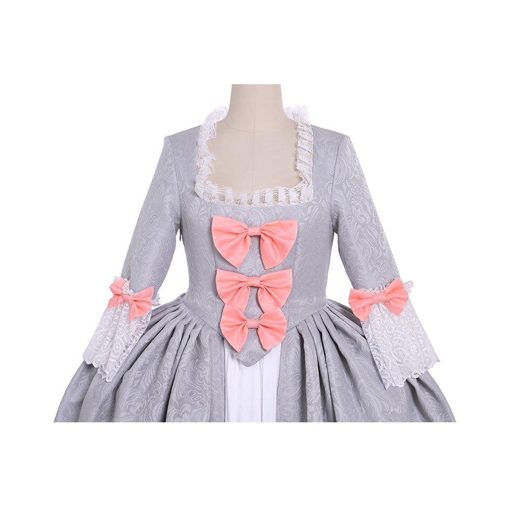 Women's Queen Marie Antoinette Rococo Ball Gown | Victorian Costume in Grey | Colonial Period Princess Dress - Coscosmos