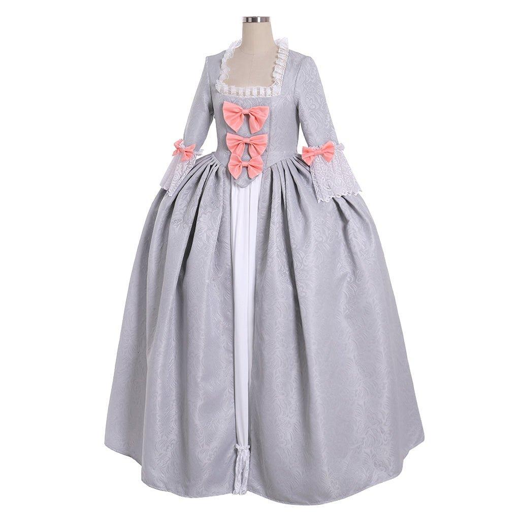 Women's Queen Marie Antoinette Rococo Ball Gown | Victorian Costume in Grey | Colonial Period Princess Dress - Coscosmos