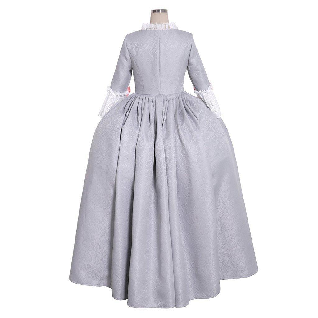 Women's Queen Marie Antoinette Rococo Ball Gown | Victorian Costume in Grey | Colonial Period Princess Dress - Coscosmos